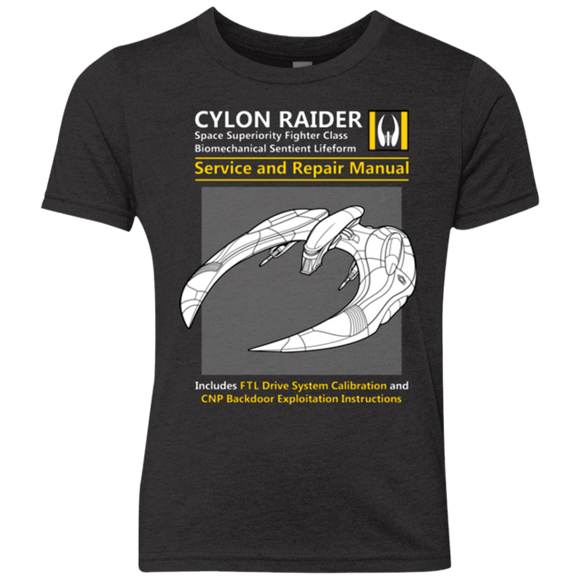 T-Shirts Vintage Black / YXS CYLON RAIDER SERVICE & REPAIR MANUAL Youth Triblend T-Shirt