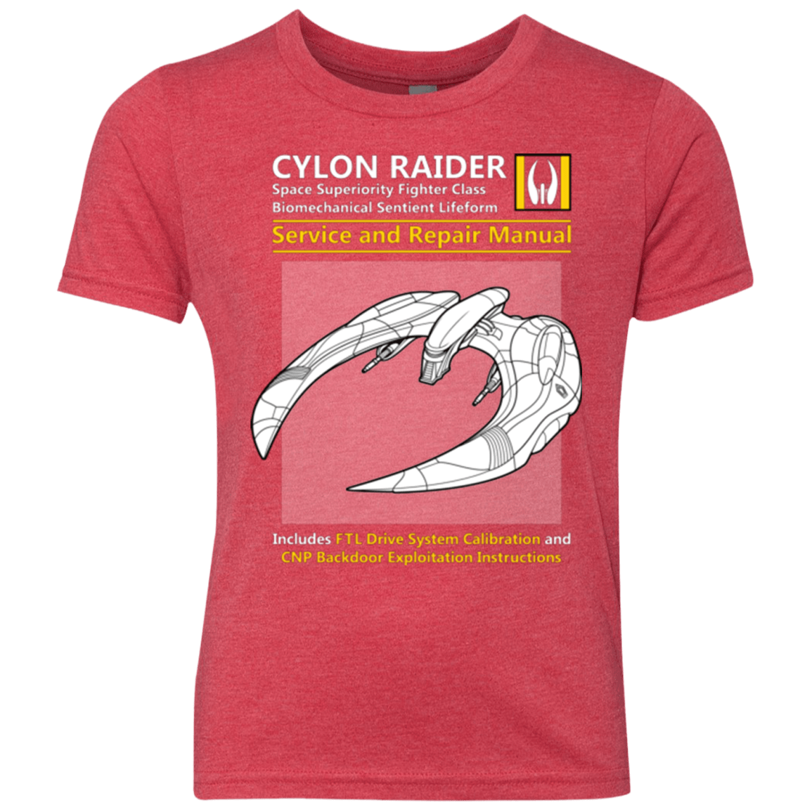 T-Shirts Vintage Red / YXS CYLON RAIDER SERVICE & REPAIR MANUAL Youth Triblend T-Shirt