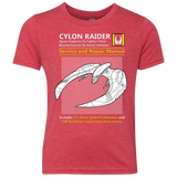 T-Shirts Vintage Red / YXS CYLON RAIDER SERVICE & REPAIR MANUAL Youth Triblend T-Shirt