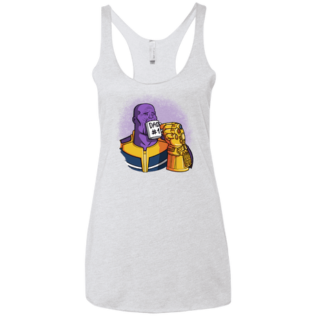 T-Shirts Heather White / X-Small Dad 1 Women's Triblend Racerback Tank