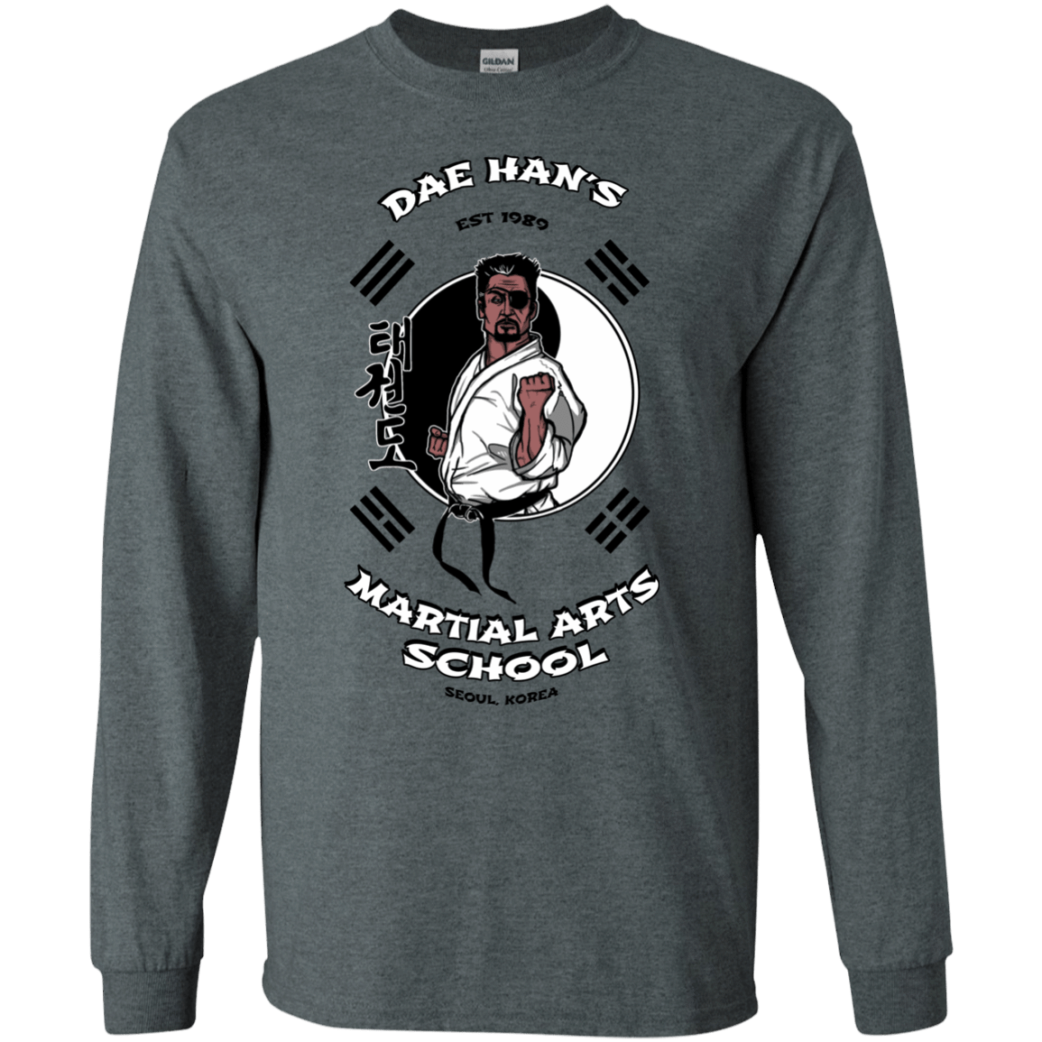 T-Shirts Dark Heather / S Dae Hans Martial Arts Men's Long Sleeve T-Shirt