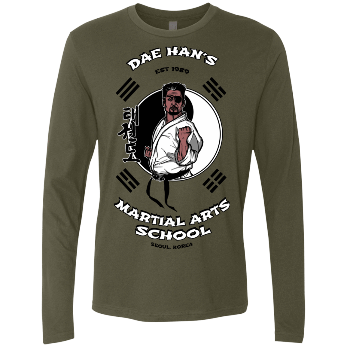 T-Shirts Military Green / S Dae Hans Martial Arts Men's Premium Long Sleeve