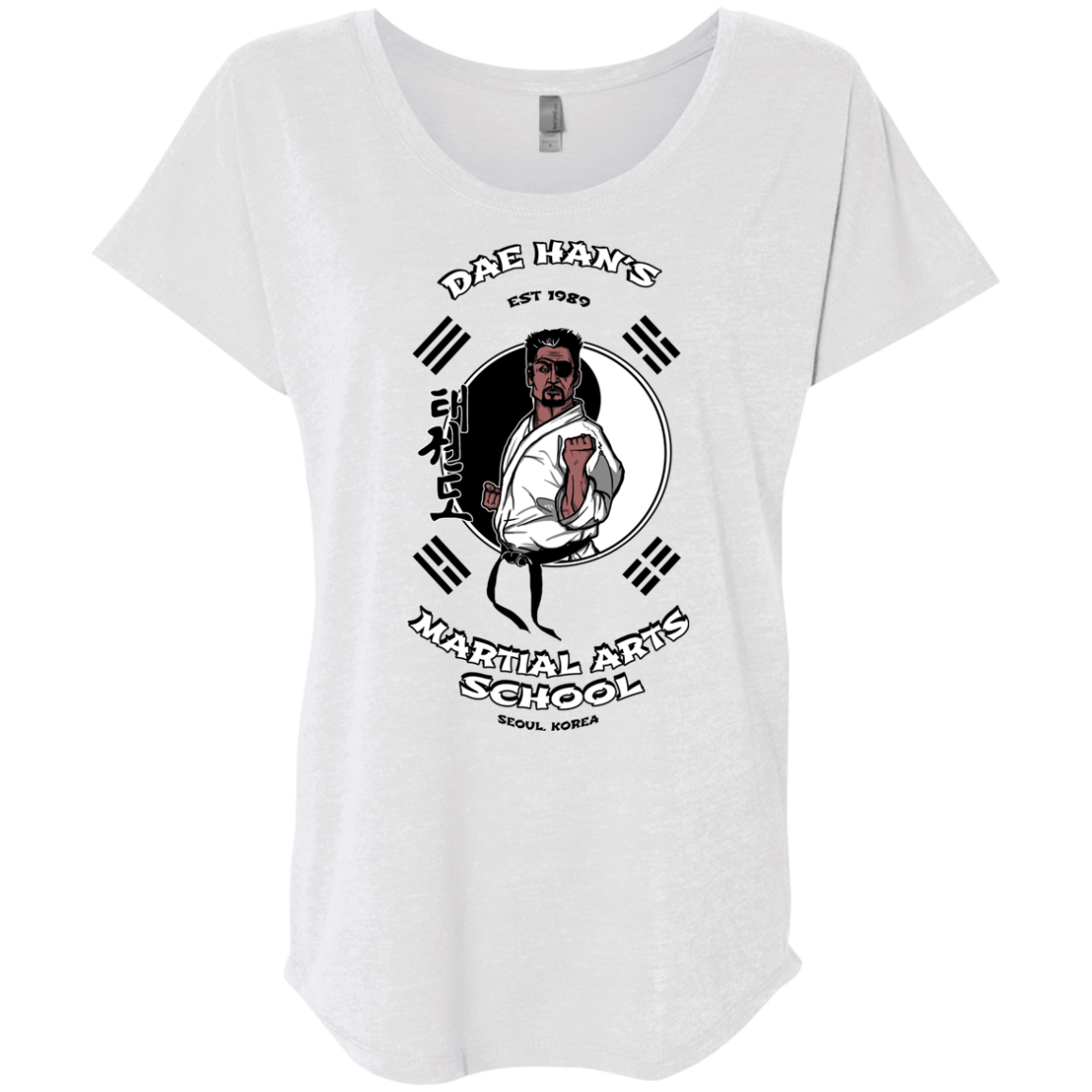 T-Shirts Heather White / X-Small Dae Hans Martial Arts Triblend Dolman Sleeve