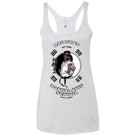 T-Shirts Heather White / X-Small Dae Hans Martial Arts Women's Triblend Racerback Tank