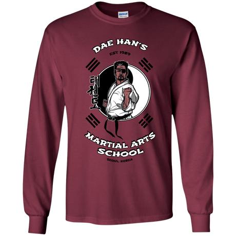 T-Shirts Maroon / YS Dae Hans Martial Arts Youth Long Sleeve T-Shirt