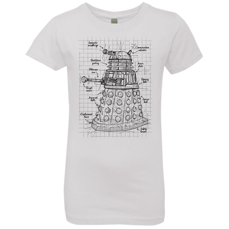T-Shirts White / YXS Dalek Plan Girls Premium T-Shirt