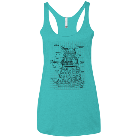 T-Shirts Tahiti Blue / X-Small Dalek Plan Women's Triblend Racerback Tank