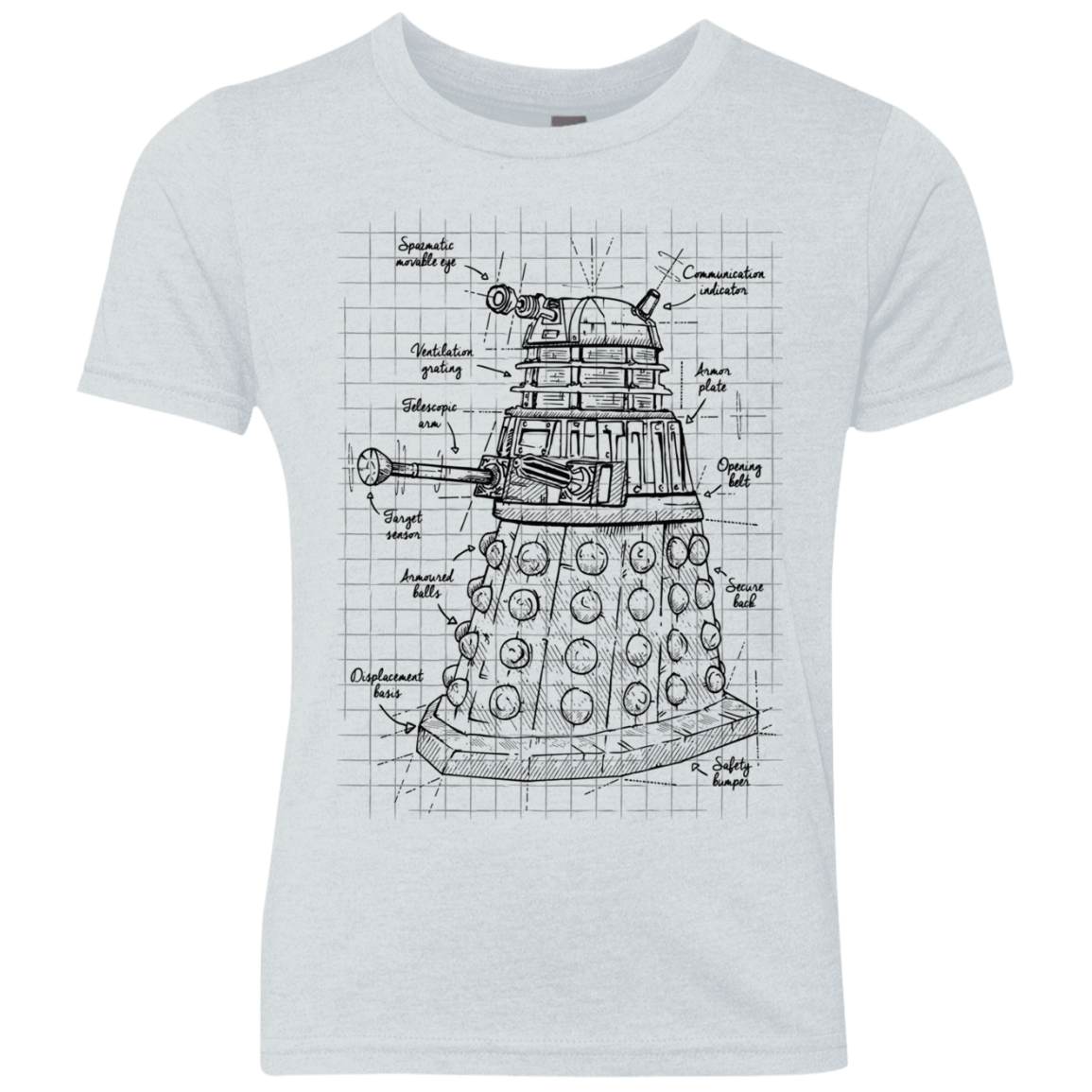 T-Shirts Heather White / YXS Dalek Plan Youth Triblend T-Shirt