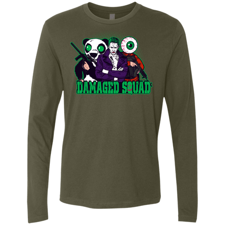 T-Shirts Military Green / Small Damaged Squad Men's Premium Long Sleeve