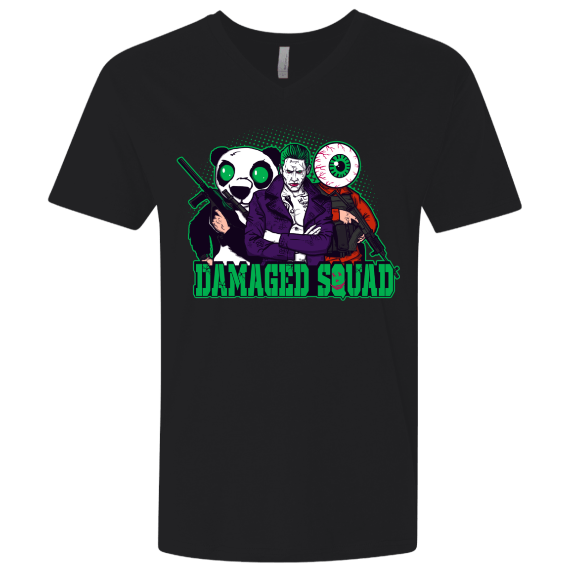 T-Shirts Black / X-Small Damaged Squad Men's Premium V-Neck