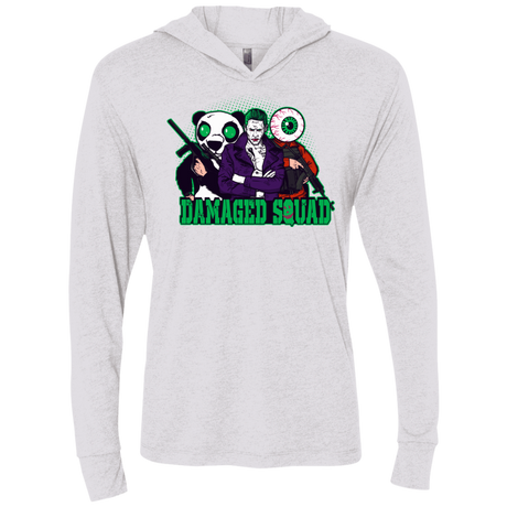 T-Shirts Heather White / X-Small Damaged Squad Triblend Long Sleeve Hoodie Tee