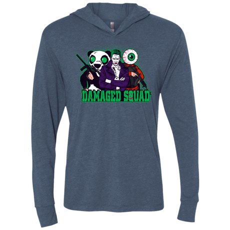 T-Shirts Indigo / X-Small Damaged Squad Triblend Long Sleeve Hoodie Tee