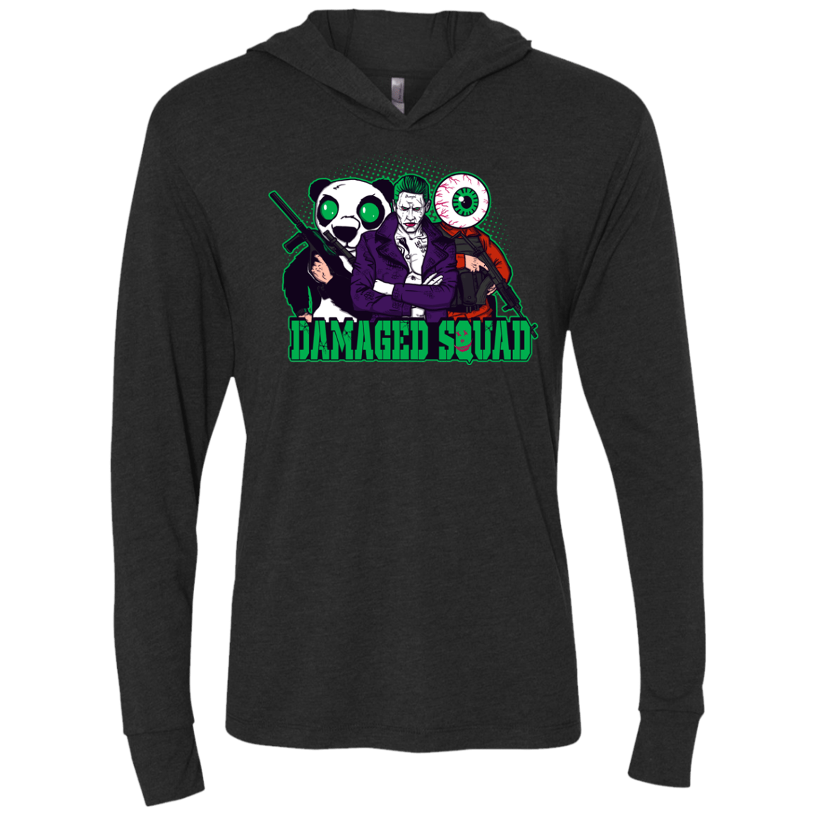 T-Shirts Vintage Black / X-Small Damaged Squad Triblend Long Sleeve Hoodie Tee