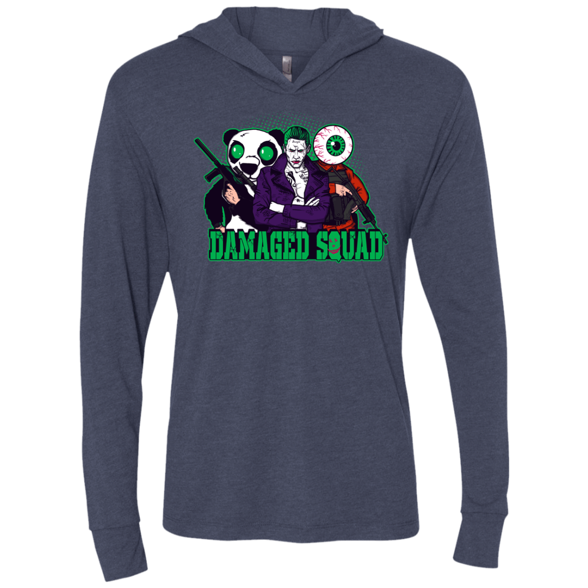 T-Shirts Vintage Navy / X-Small Damaged Squad Triblend Long Sleeve Hoodie Tee