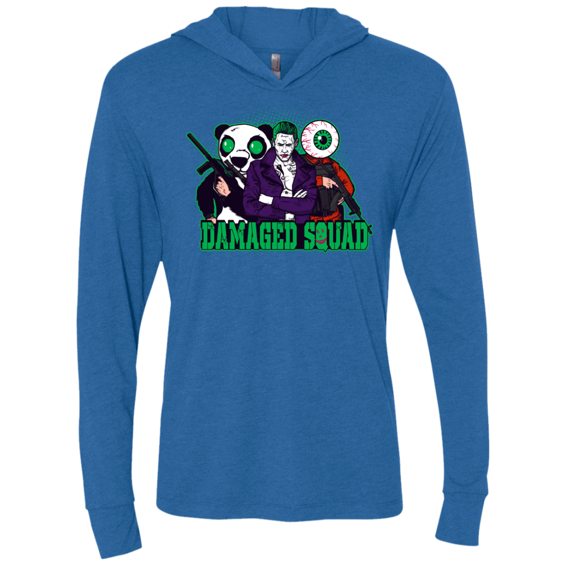 T-Shirts Vintage Royal / X-Small Damaged Squad Triblend Long Sleeve Hoodie Tee