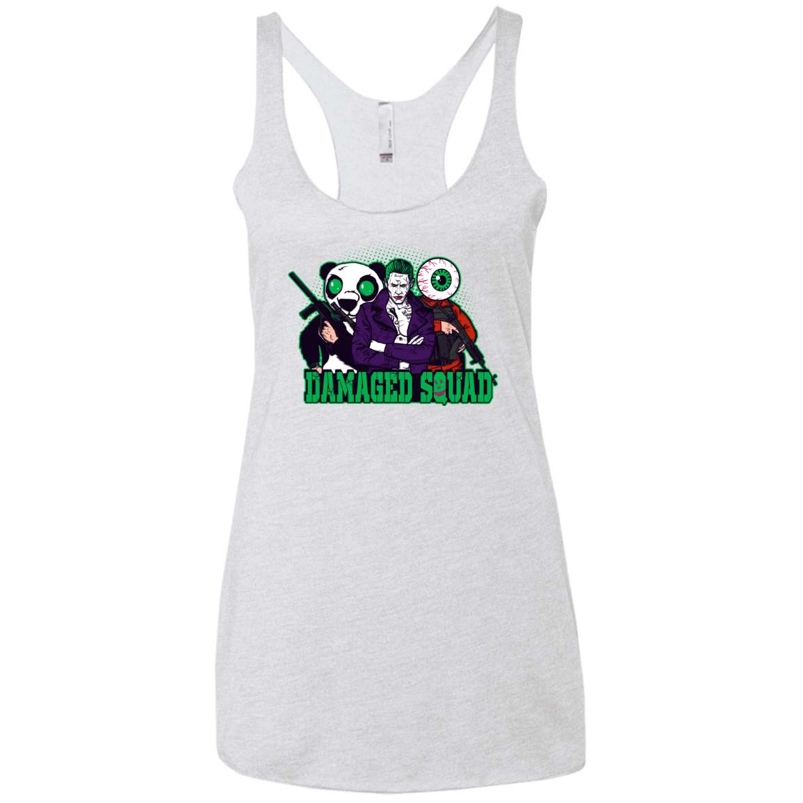 T-Shirts Heather White / X-Small Damaged Squad Women's Triblend Racerback Tank