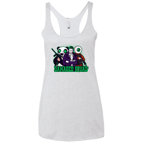 T-Shirts Heather White / X-Small Damaged Squad Women's Triblend Racerback Tank