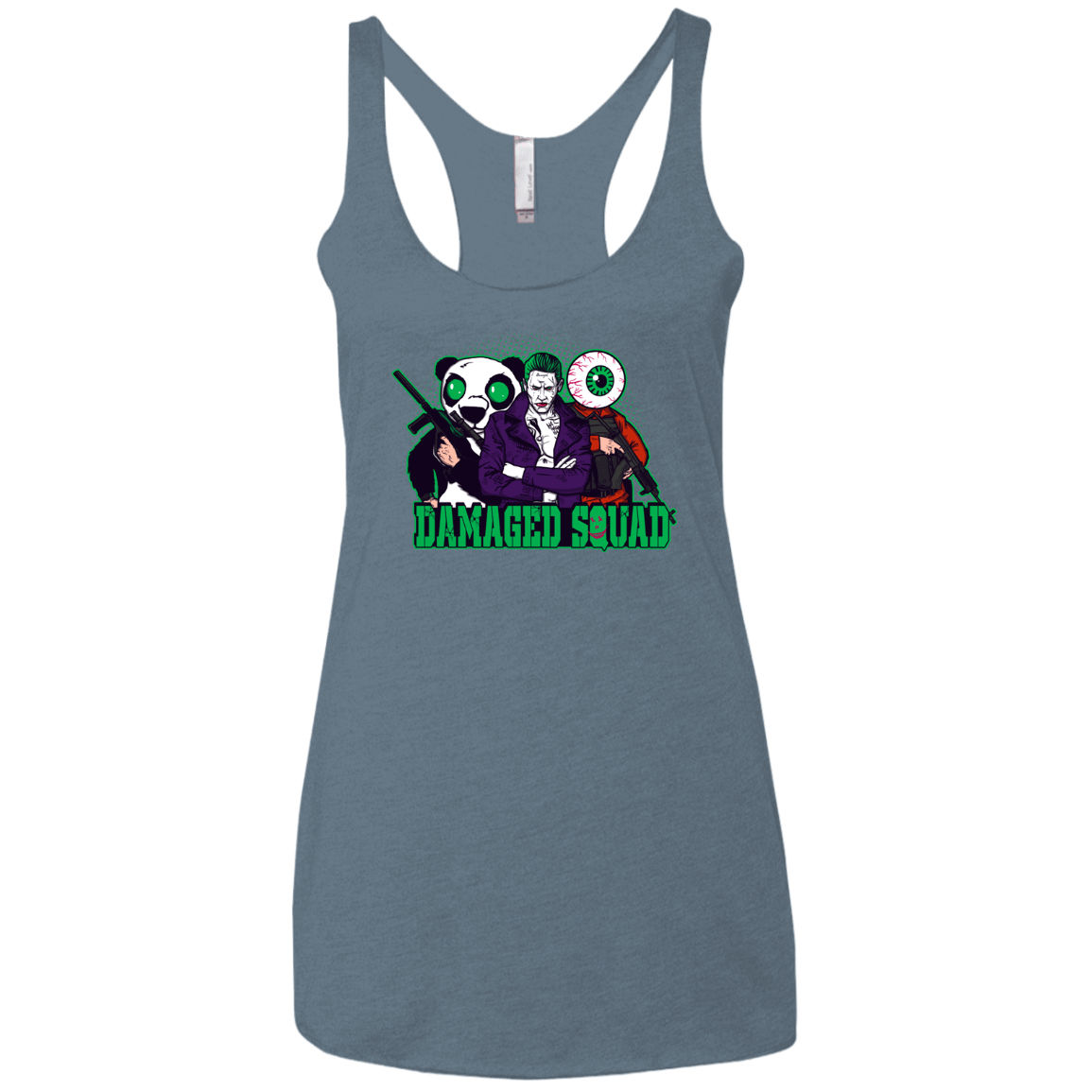 T-Shirts Indigo / X-Small Damaged Squad Women's Triblend Racerback Tank