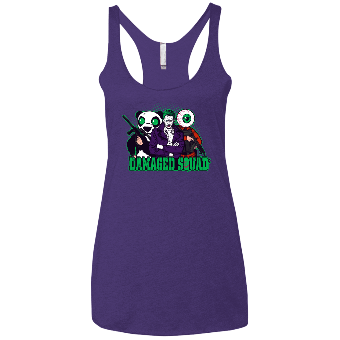 T-Shirts Purple Rush / X-Small Damaged Squad Women's Triblend Racerback Tank