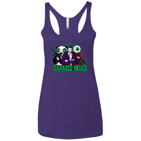 T-Shirts Purple Rush / X-Small Damaged Squad Women's Triblend Racerback Tank