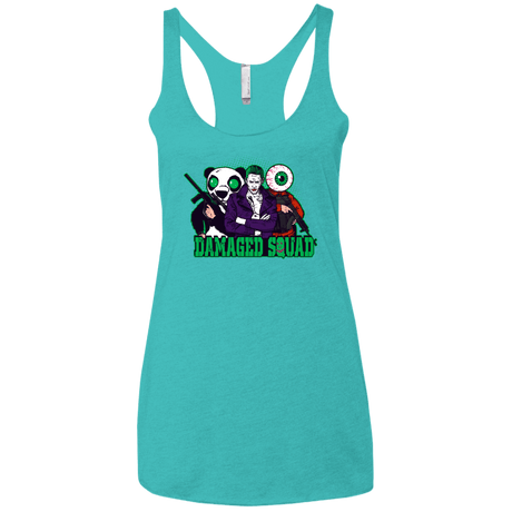 T-Shirts Tahiti Blue / X-Small Damaged Squad Women's Triblend Racerback Tank