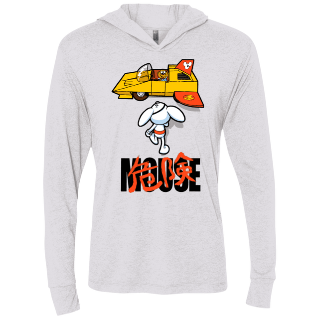 T-Shirts Heather White / X-Small Danger Akira Mouse Triblend Long Sleeve Hoodie Tee