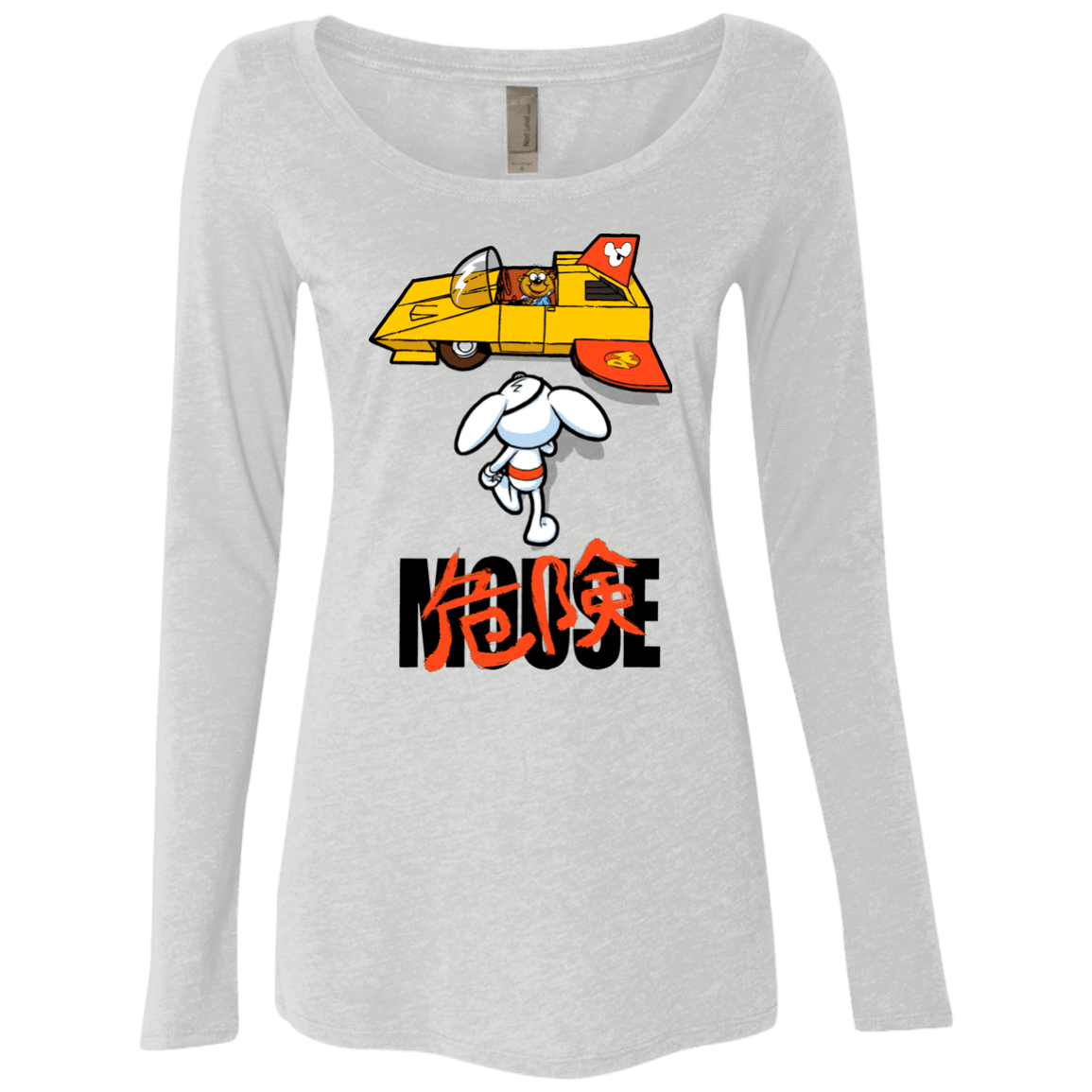 T-Shirts Heather White / Small Danger Akira Mouse Women's Triblend Long Sleeve Shirt
