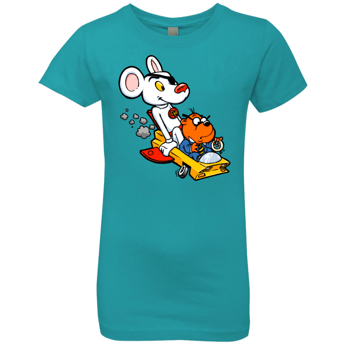 T-Shirts Tahiti Blue / YXS Danger Mouse Girls Premium T-Shirt