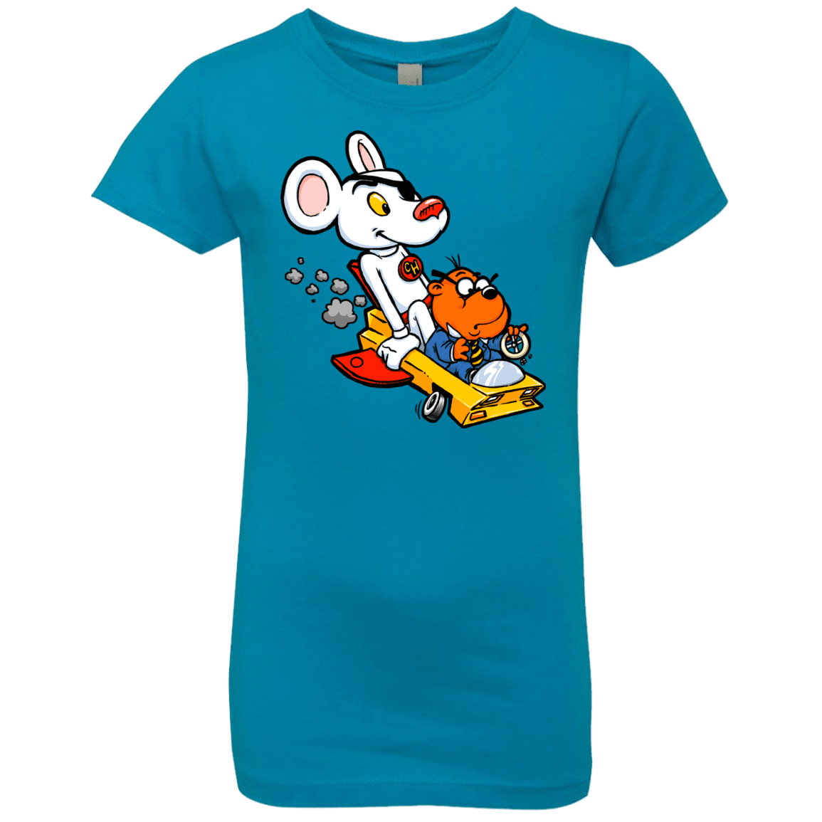 T-Shirts Turquoise / YXS Danger Mouse Girls Premium T-Shirt
