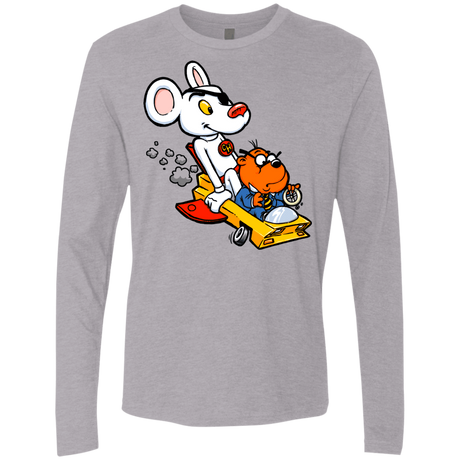 T-Shirts Heather Grey / Small Danger Mouse Men's Premium Long Sleeve