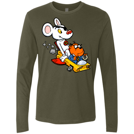 T-Shirts Military Green / Small Danger Mouse Men's Premium Long Sleeve