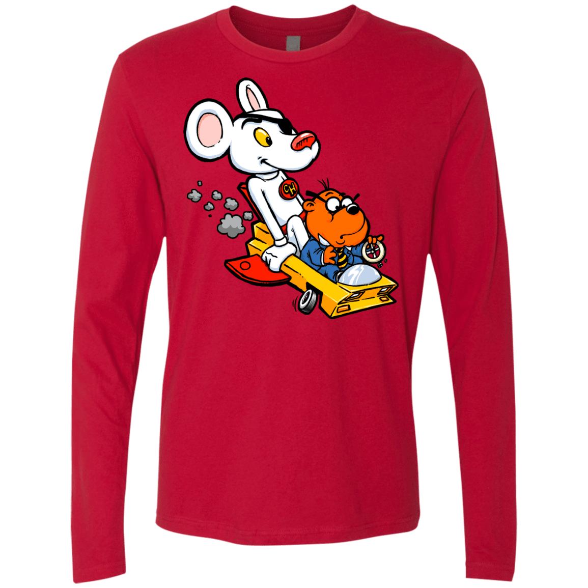 T-Shirts Red / Small Danger Mouse Men's Premium Long Sleeve