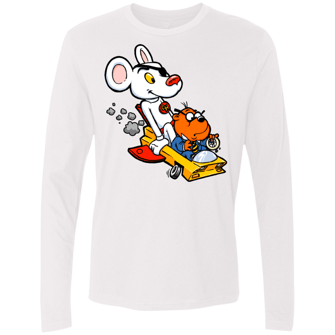 T-Shirts White / Small Danger Mouse Men's Premium Long Sleeve