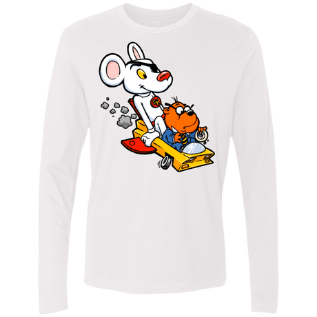 T-Shirts White / Small Danger Mouse Men's Premium Long Sleeve