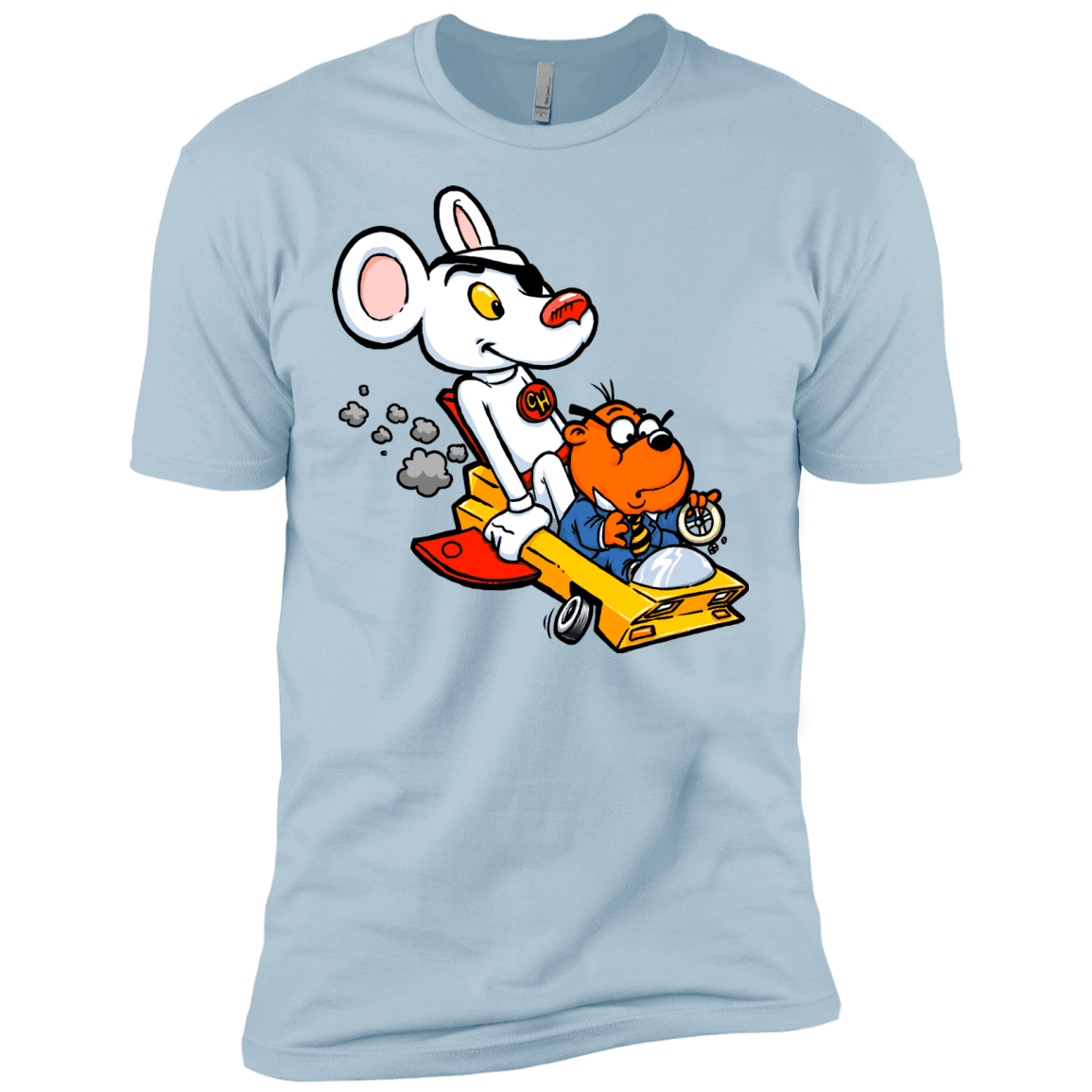 T-Shirts Light Blue / X-Small Danger Mouse Men's Premium T-Shirt