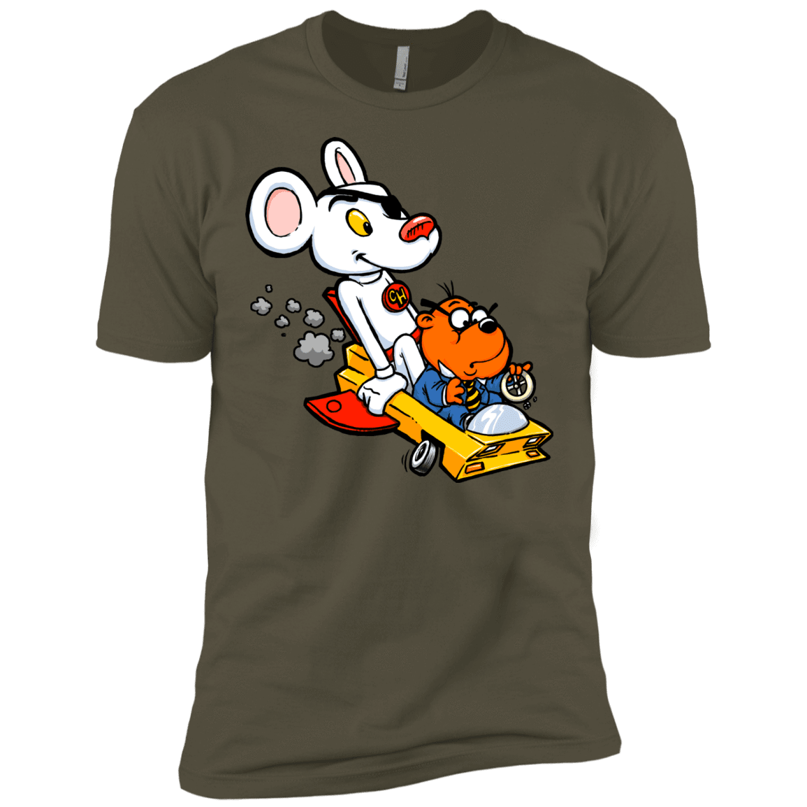 T-Shirts Military Green / X-Small Danger Mouse Men's Premium T-Shirt