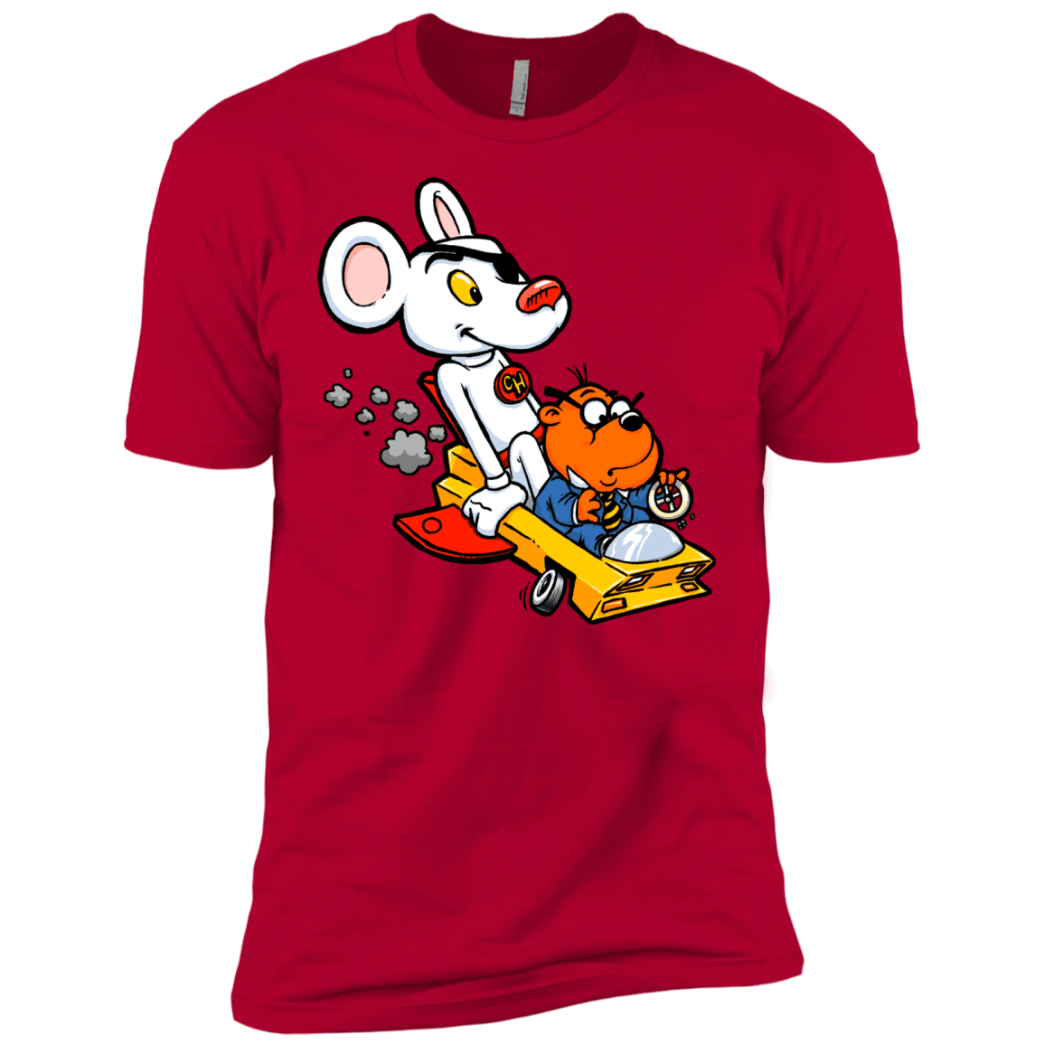 T-Shirts Red / X-Small Danger Mouse Men's Premium T-Shirt