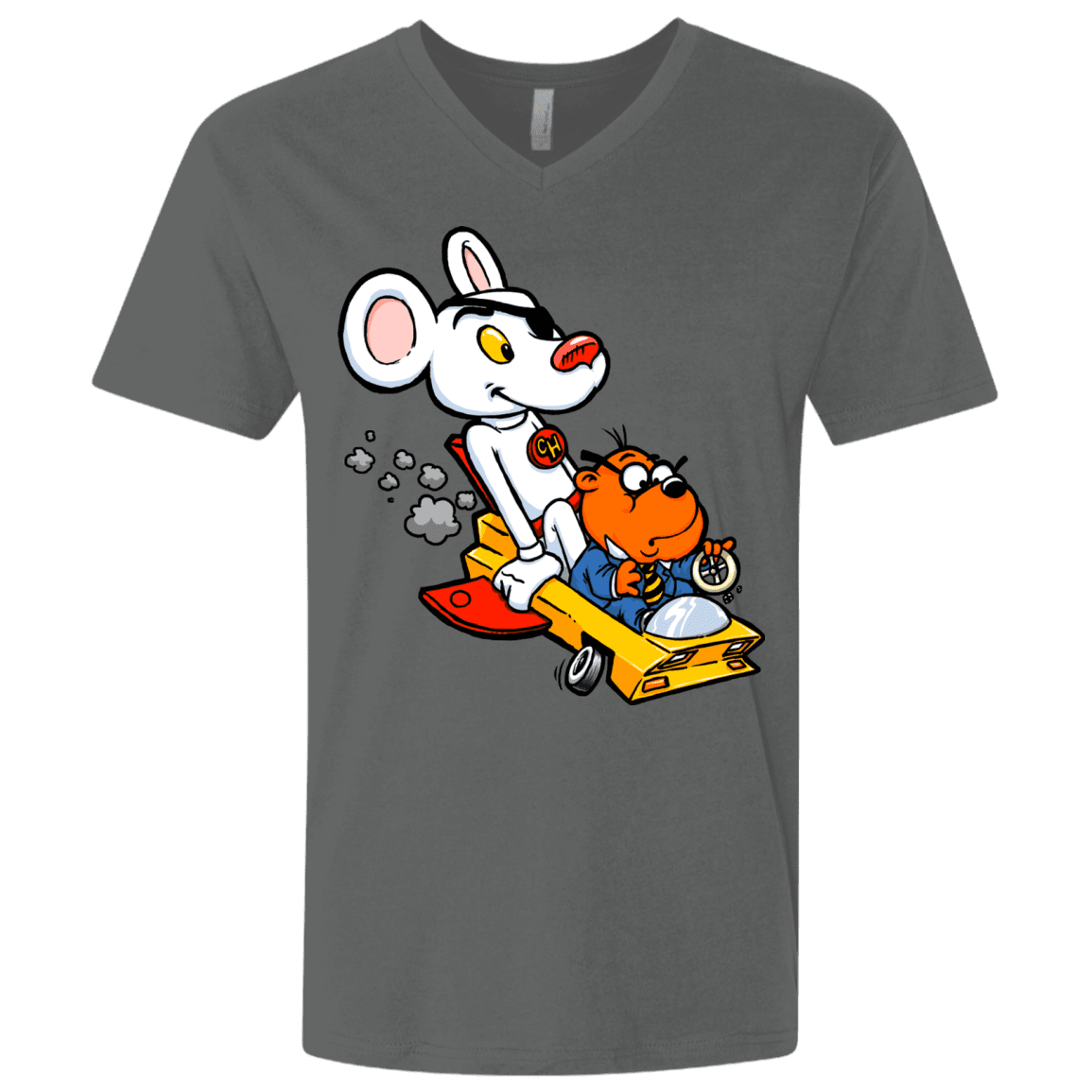 T-Shirts Heavy Metal / X-Small Danger Mouse Men's Premium V-Neck