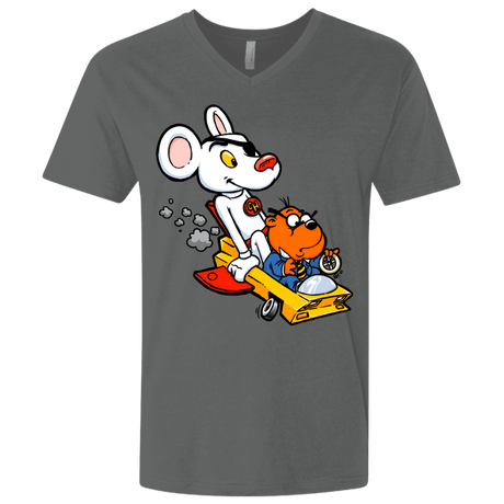 T-Shirts Heavy Metal / X-Small Danger Mouse Men's Premium V-Neck