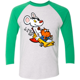 T-Shirts Heather White/Envy / X-Small Danger Mouse Men's Triblend 3/4 Sleeve