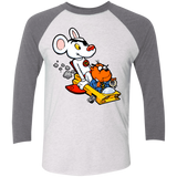 T-Shirts Heather White/Premium Heather / X-Small Danger Mouse Men's Triblend 3/4 Sleeve