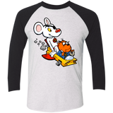 T-Shirts Heather White/Vintage Black / X-Small Danger Mouse Men's Triblend 3/4 Sleeve