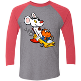 T-Shirts Premium Heather/ Vintage Red / X-Small Danger Mouse Men's Triblend 3/4 Sleeve