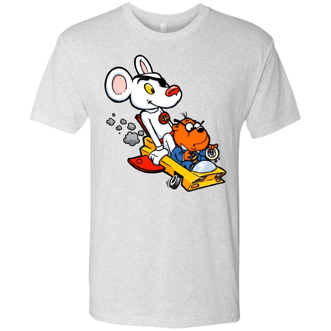 T-Shirts Heather White / Small Danger Mouse Men's Triblend T-Shirt