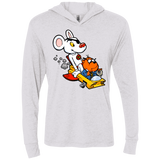 T-Shirts Heather White / X-Small Danger Mouse Triblend Long Sleeve Hoodie Tee