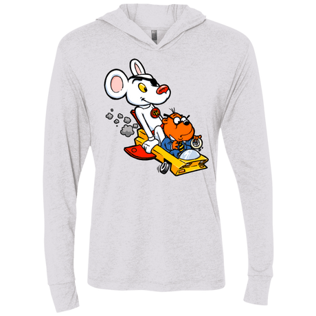 T-Shirts Heather White / X-Small Danger Mouse Triblend Long Sleeve Hoodie Tee