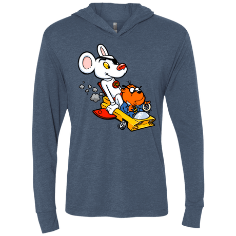 T-Shirts Indigo / X-Small Danger Mouse Triblend Long Sleeve Hoodie Tee