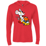 T-Shirts Vintage Red / X-Small Danger Mouse Triblend Long Sleeve Hoodie Tee