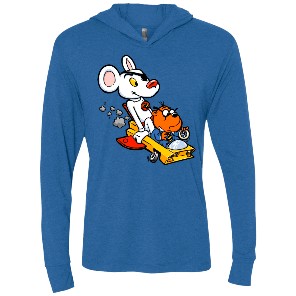 T-Shirts Vintage Royal / X-Small Danger Mouse Triblend Long Sleeve Hoodie Tee
