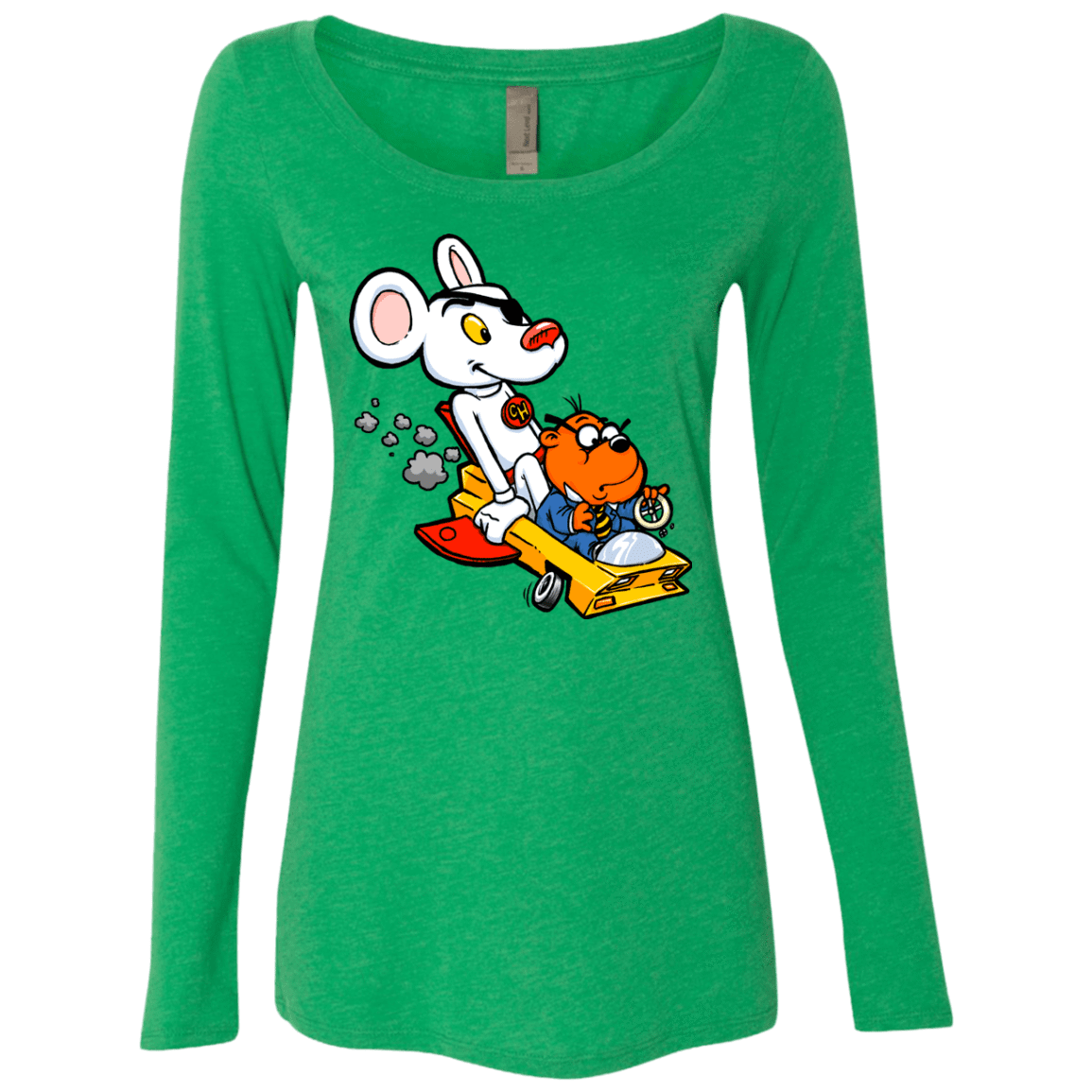 T-Shirts Envy / Small Danger Mouse Women's Triblend Long Sleeve Shirt